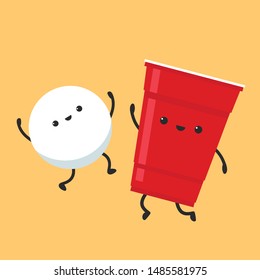 red beer cup character design. wallpaper. ball character.