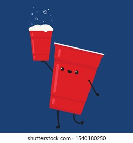 red beer cup character design. wallpaper. ball character.
