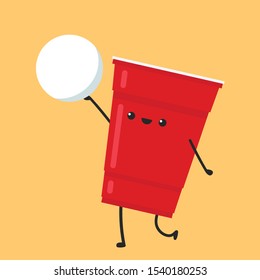 red beer cup character design. wallpaper. ball character.