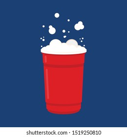 Red beer cup. Beer cup vector. free space for text. wallpaper. copy space. ping pong ball vector.