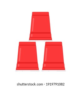 Red beer cup vector. Red plastic cup isolated on white background.