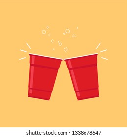 Red beer cup vector. Beer cup vector. symbol. logo design.