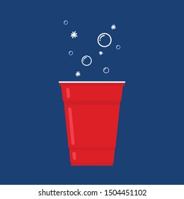 Red beer cup. Cup vector. symbol. free space for text. wallpaper.