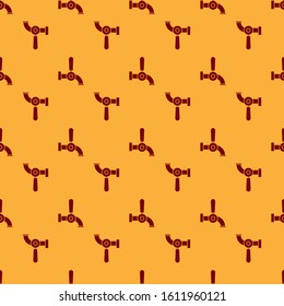 Red Beer tap icon isolated seamless pattern on brown background.  Vector Illustration