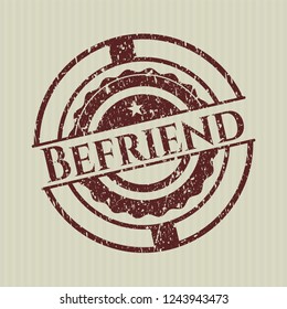Red Befriend grunge stamp