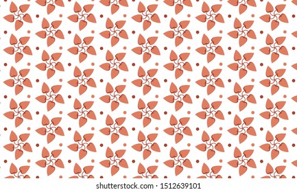 Red Begonia Flower with Dots Pattern Background