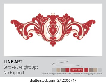 Los diamantes abstractos rojos y beige forman un marco de círculo decorativo con un motivo central.