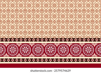 Red and Beige Damask Pattern