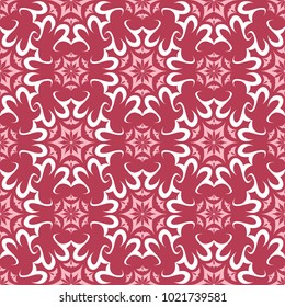 Red and beige floral background. Colored seamless pattern for wallpapers, textile and fabrics