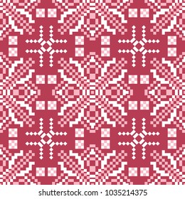 Red and beige floral background. Colored seamless pattern for wallpapers, textile and fabrics