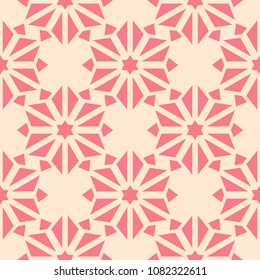 Red and beige floral ornament. Seamless pattern for textile and wallpapers