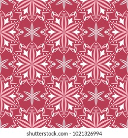 Red and beige floral seamless pattern. Pale red colored background for wallpapers and textile