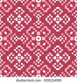 Red and beige floral seamless pattern. Pale red colored background for wallpapers and textile