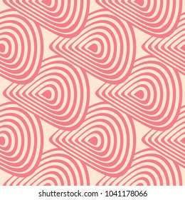 Red and beige geometric ornament. Seamless pattern for web, textile and wallpapers