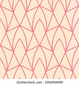 Red and beige geometric ornament. Seamless pattern for web, textile and wallpapers