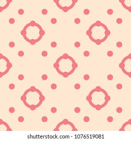 Red and beige geometric ornament. Seamless pattern for web, textile and wallpapers