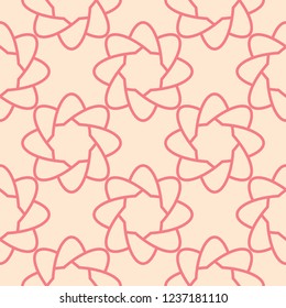Red and beige geometric ornament. Seamless pattern for web, textile and wallpapers