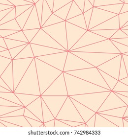 Red and beige geometric ornament. Seamless pattern for web, textile and wallpapers