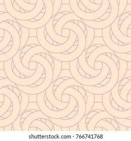 Red and beige geometric ornament. Seamless pattern for web, textile and wallpapers