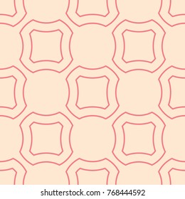 Red and beige geometric ornament. Seamless pattern for web, textile and wallpapers
