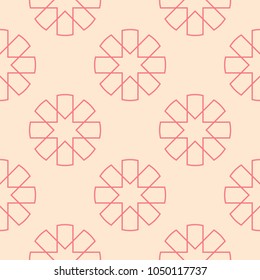 Red and beige geometric print. Seamless pattern for web, textile and wallpapers