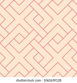 Red and beige geometric print. Seamless pattern for web, textile and wallpapers