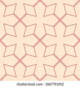 Red and beige geometric print. Seamless pattern for web, textile and wallpapers