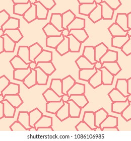 Red and beige geometric print. Seamless pattern for web, textile and wallpapers