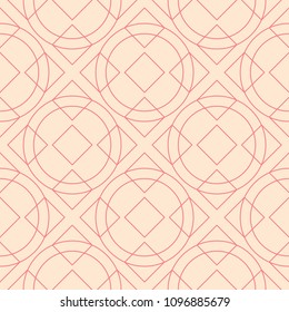 Red and beige geometric print. Seamless pattern for web, textile and wallpapers