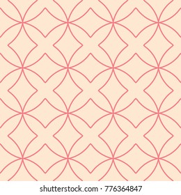 Red and beige geometric print. Seamless pattern for web, textile and wallpapers