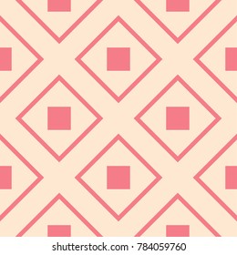 Red and beige geometric print. Seamless pattern for web, textile and wallpapers