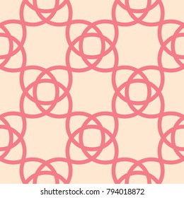 Red and beige geometric print. Seamless pattern for web, textile and wallpapers