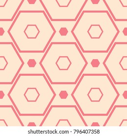 Red and beige geometric print. Seamless pattern for web, textile and wallpapers