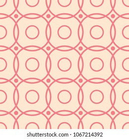 Red and beige geometric seamless pattern for web, textile and wallpapers