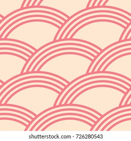 Red and beige geometric seamless pattern