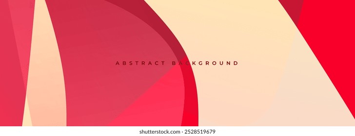 Rot und beige moderne abstrakte breite Banner mit geometrischen Formen. Abstrakter Hintergrund, Vektorgrafik.