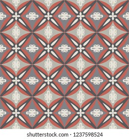 Red and beige royal pattern. The Seamless vector background