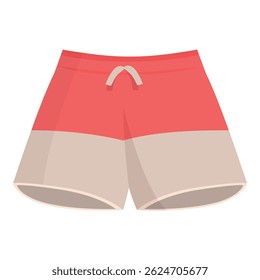 Rote und beige Shorts mit Zugband, perfekt für einen lässigen Sommerlook