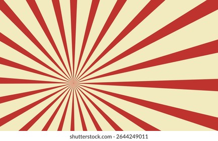 Red and Beige Sunburst Background Design for Retro Projects