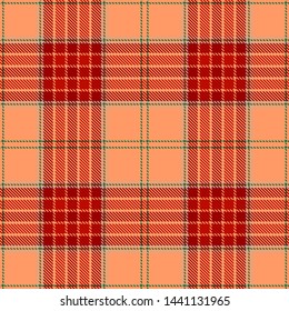 Red and Beige Tartan Plaid Scottish Seamless Pattern. Texture from tartan, plaid, tablecloths, shirts, clothes, dresses, bedding, blankets and other textile.