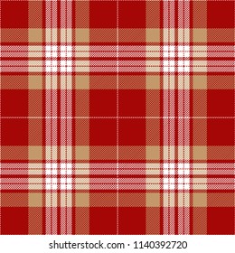 Red and beige tartan plaid texture pattern