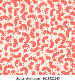 Red and Beige tie dye seamless pattern.  Shibori seamless print. Watercolor hand drawn batik.  Handmade watercolour shirt tie dye pattern. Japan traditional tile. Coral and White shibori.