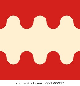 Red and beige yellow wavy background. Seamless repeating vector pattern.