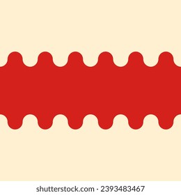 Fondo ondulado rojo y amarillo beige. Patrón vectorial de repetición sin inconvenientes.