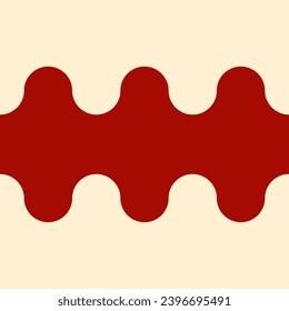 Red and beige yellow wavy background. Seamless repeating vector pattern.