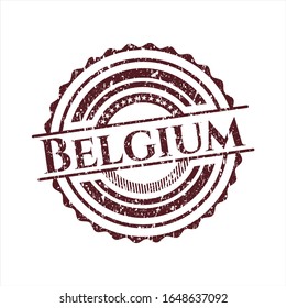 Red Belgium rubber seal with grunge texture