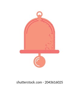 icono plano de campana roja aislado