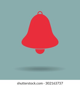 Red Bell icon, vector illustration