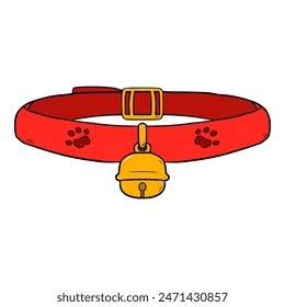 red bell necklace illustration isolated vector