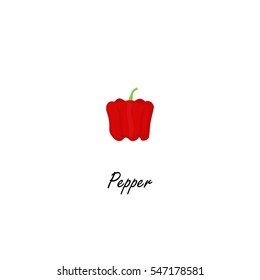 Red bell pepper flat hand drawn icon